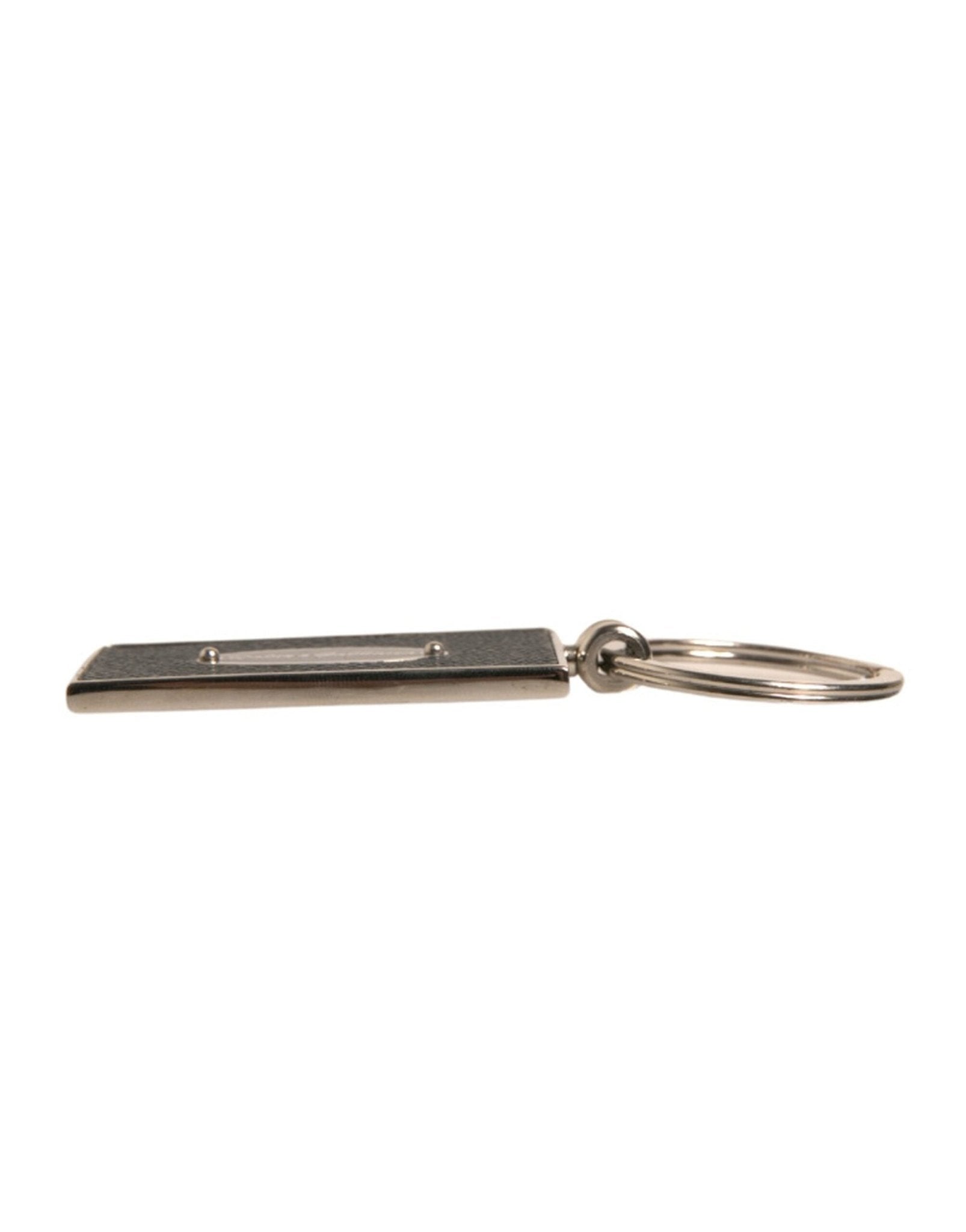 Dolce & Gabbana Black Leather Logo Metal Ring Keychain Keyring - Sandy Store ByNet