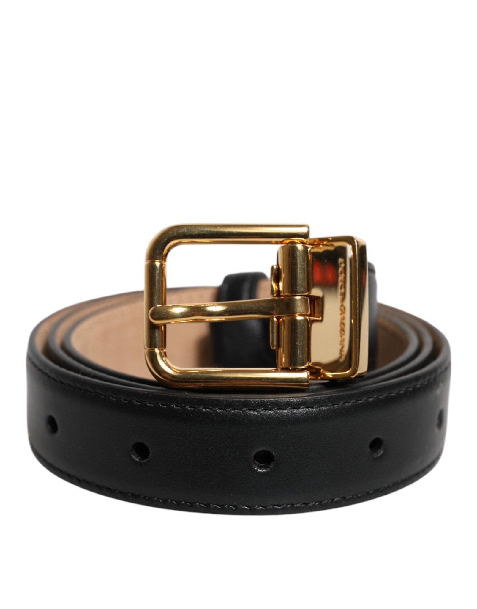Dolce & Gabbana Black Leather Logo Metal Waist Buckle Belt – 80 cm / 32 Inches par Dolce & Gabbana | Disponible sur Sandy Store ByNet