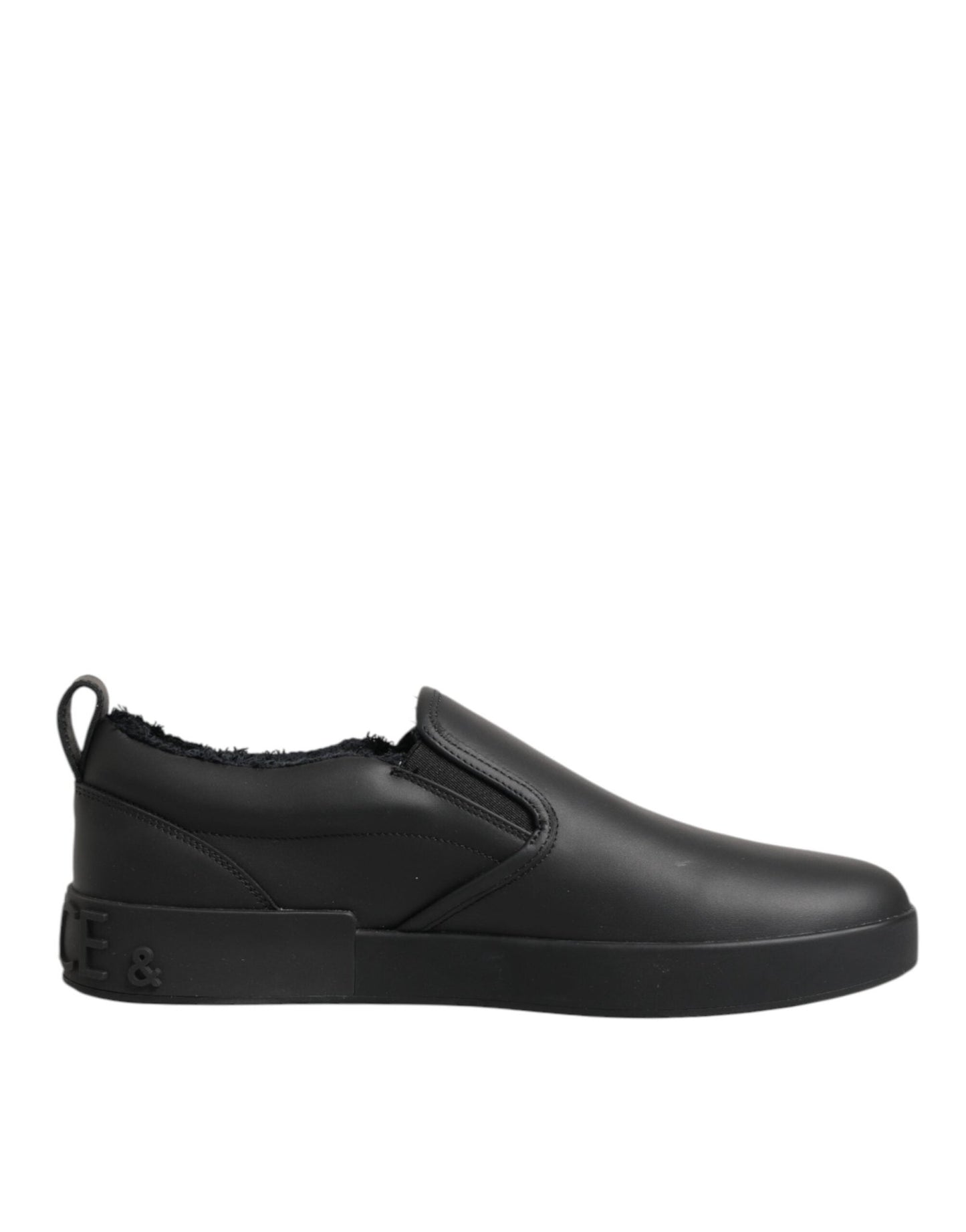Dolce & Gabbana Black Leather Low Top Slip On Sneakers Shoes – EU44/US11 par Dolce & Gabbana | Disponible sur Sandy Store ByNet