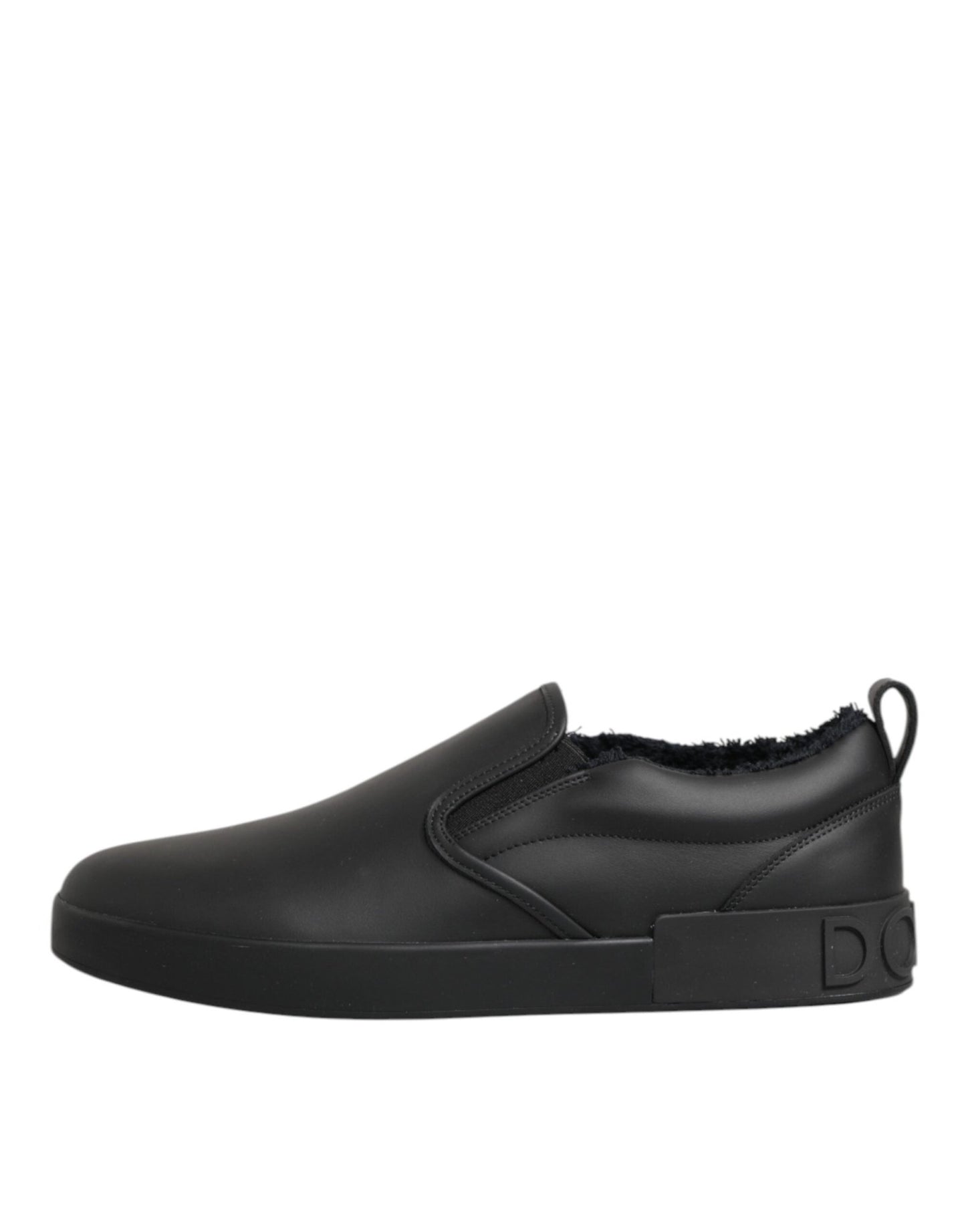 Dolce & Gabbana Black Leather Low Top Slip On Sneakers Shoes – EU44/US11 par Dolce & Gabbana | Disponible sur Sandy Store ByNet