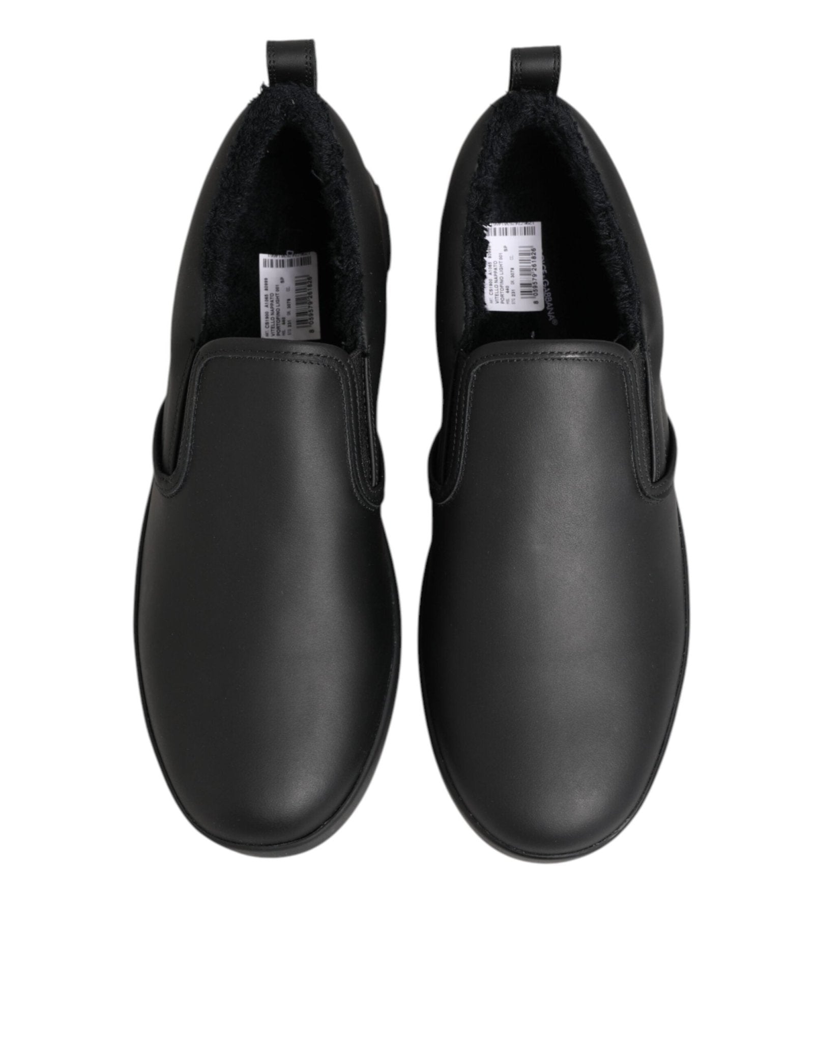 Dolce & Gabbana Black Leather Low Top Slip On Sneakers Shoes – EU44/US11 par Dolce & Gabbana | Disponible sur Sandy Store ByNet