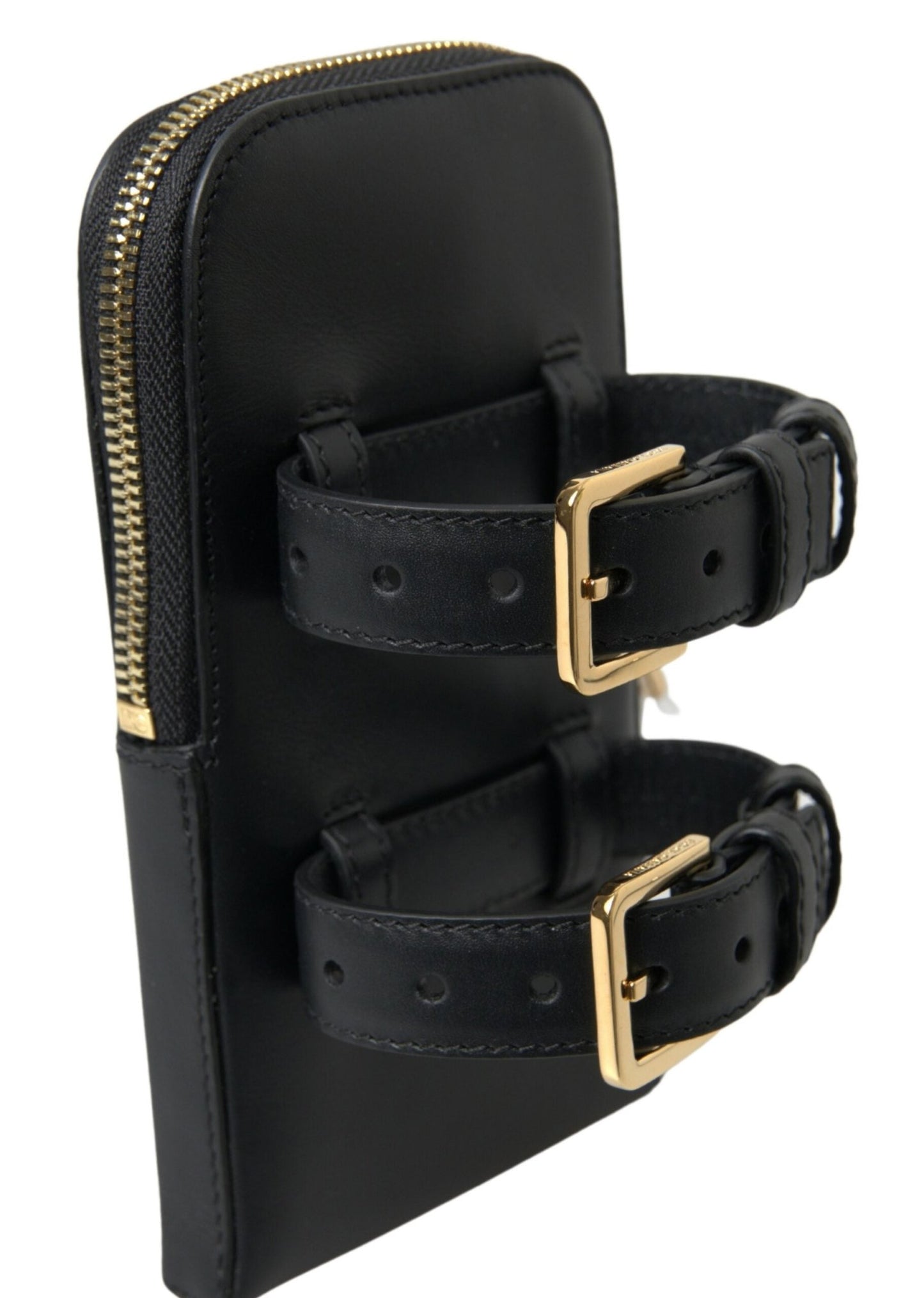 Dolce & Gabbana Black Leather Men Purse Double Belt Strap Bracelet Bag – par Dolce & Gabbana | Disponible sur Sandy Store ByNet