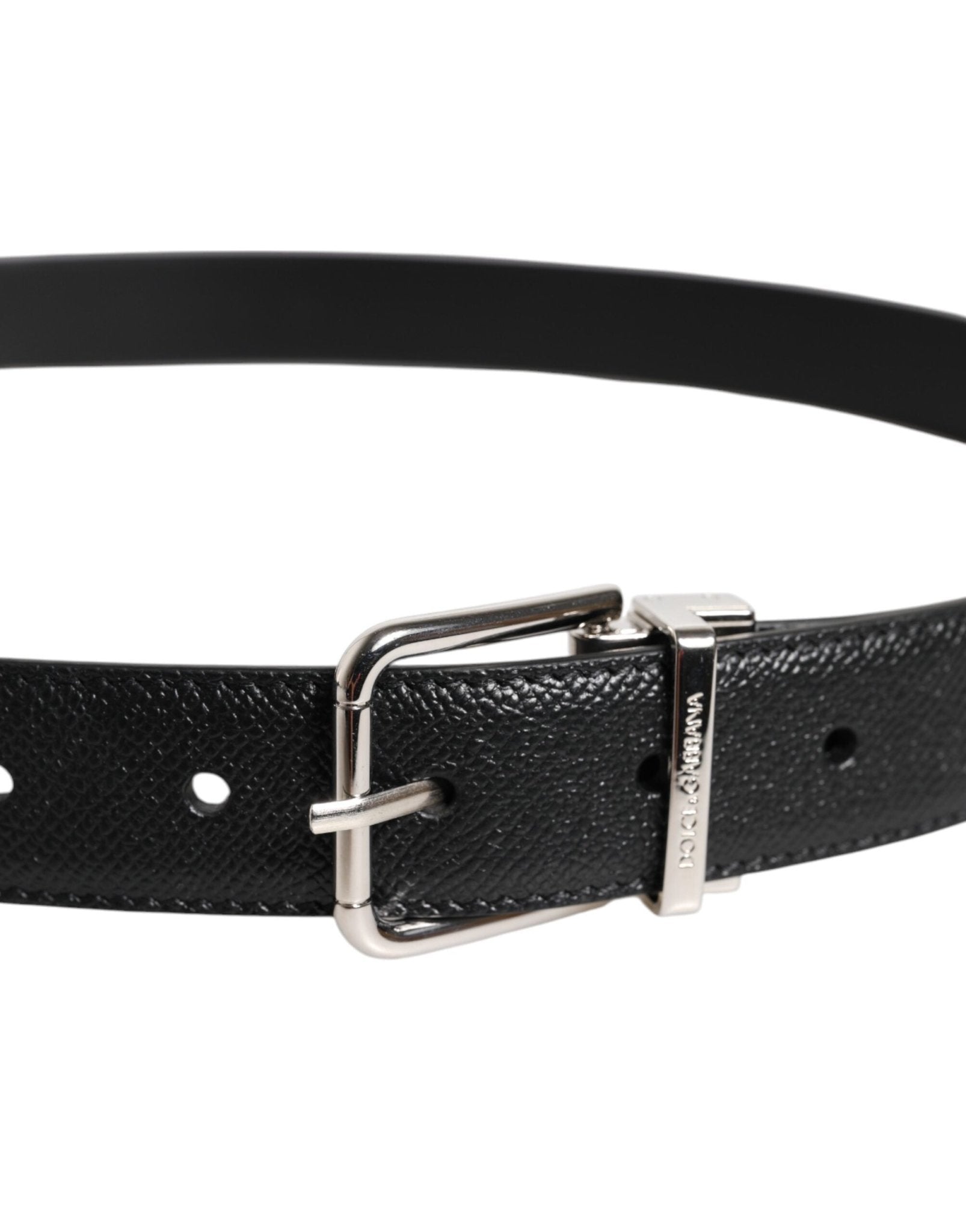 Dolce & Gabbana Black Leather Metal Buckle Classic Belt - Sandy Store ByNet