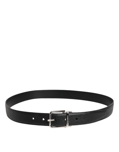 Dolce & Gabbana Black Leather Metal Buckle Classic Belt - Sandy Store ByNet