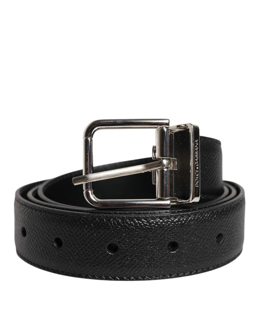 Dolce & Gabbana Black Leather Metal Buckle Classic Belt - Sandy Store ByNet