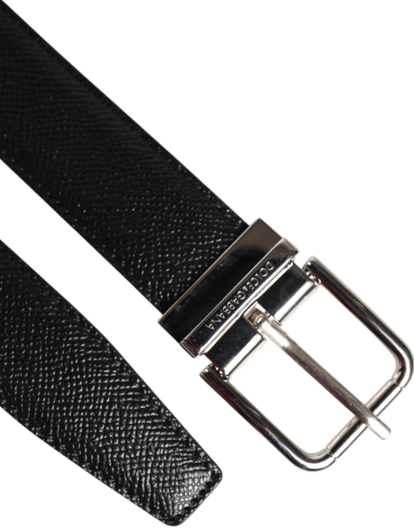 Dolce & Gabbana Black Leather Metal Buckle Classic Belt - Sandy Store ByNet