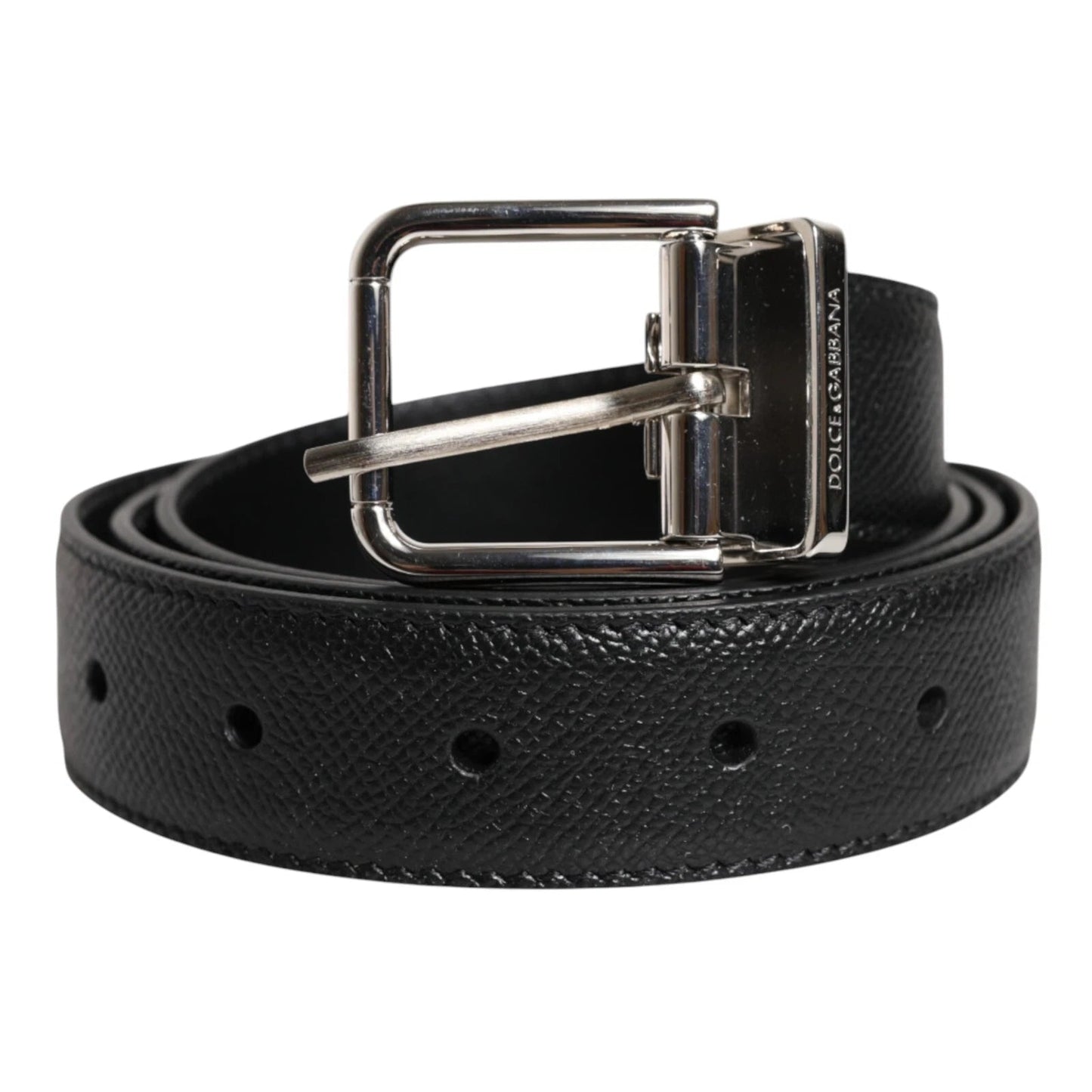 Dolce & Gabbana Black Leather Metal Buckle Classic Men Belt – 90 cm / 36 Inches par Dolce & Gabbana | Disponible sur Sandy Store ByNet