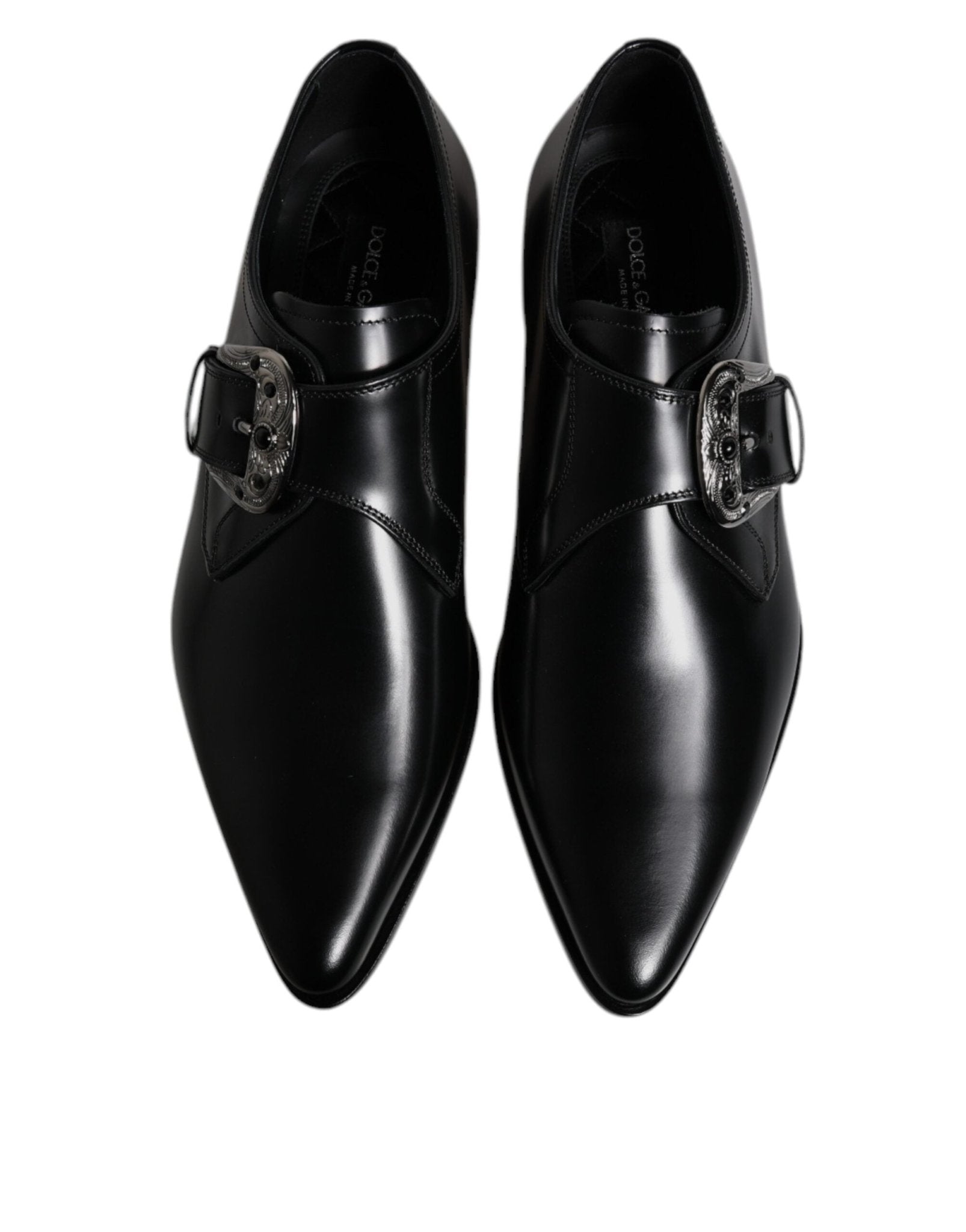 Dolce & Gabbana Black Leather Monk Strap Derby Formal Shoes - Sandy Store ByNet