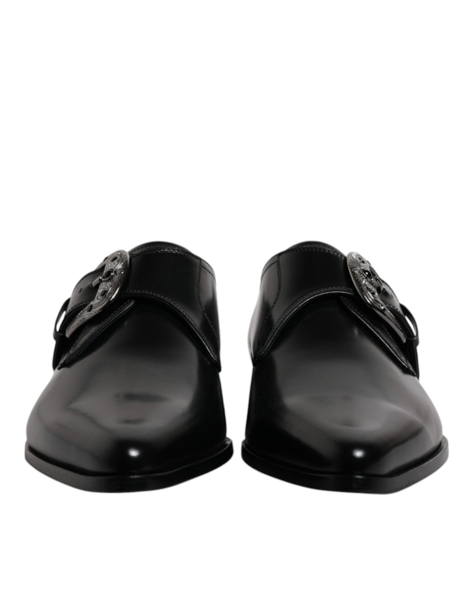 Dolce & Gabbana Black Leather Monk Strap Derby Formal Shoes - Sandy Store ByNet
