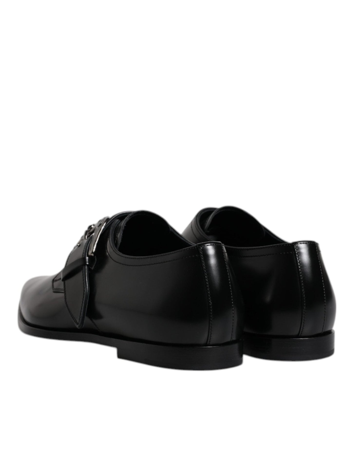 Dolce & Gabbana Black Leather Monk Strap Derby Formal Shoes - Sandy Store ByNet