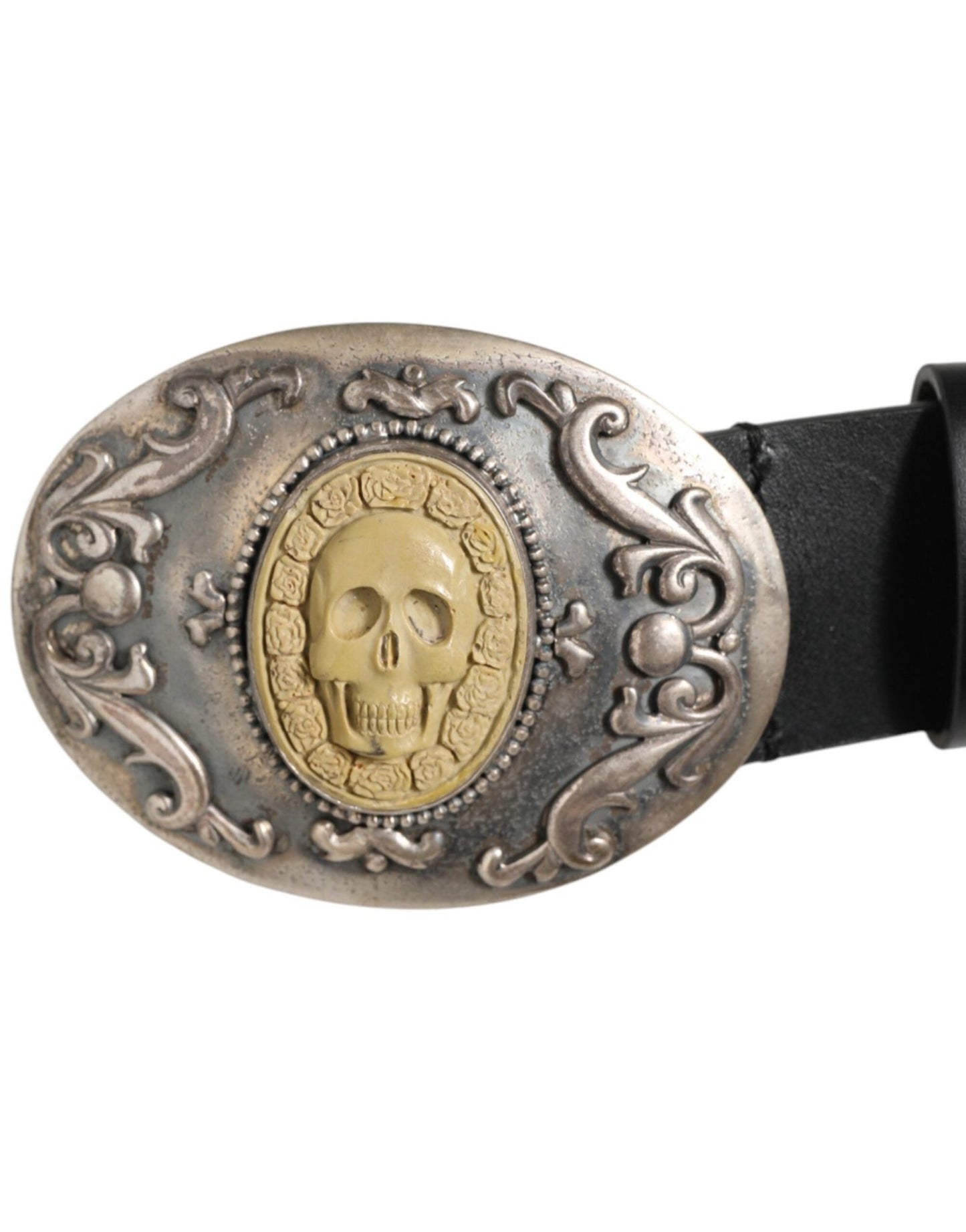 Dolce & Gabbana Black Leather Ornate Metal Buckle Men Belt – 100 cm / 40 Inches par Dolce & Gabbana | Disponible sur Sandy Store ByNet