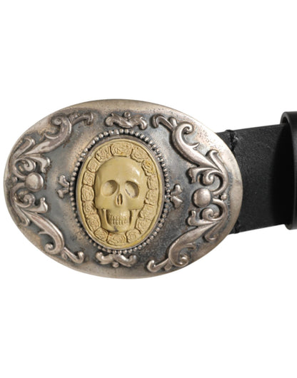 Dolce & Gabbana Black Leather Ornate Metal Buckle Men Belt – 100 cm / 40 Inches par Dolce & Gabbana | Disponible sur Sandy Store ByNet