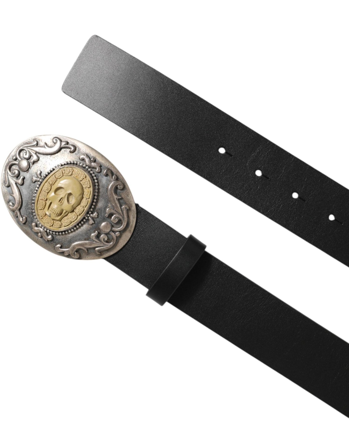 Dolce & Gabbana Black Leather Ornate Metal Buckle Men Belt – 100 cm / 40 Inches par Dolce & Gabbana | Disponible sur Sandy Store ByNet