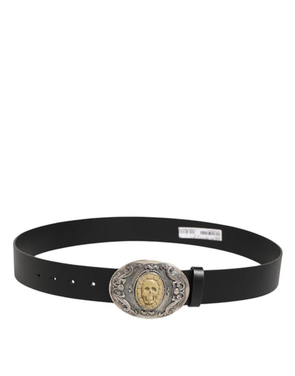 Dolce & Gabbana Black Leather Ornate Metal Buckle Men Belt – 100 cm / 40 Inches par Dolce & Gabbana | Disponible sur Sandy Store ByNet