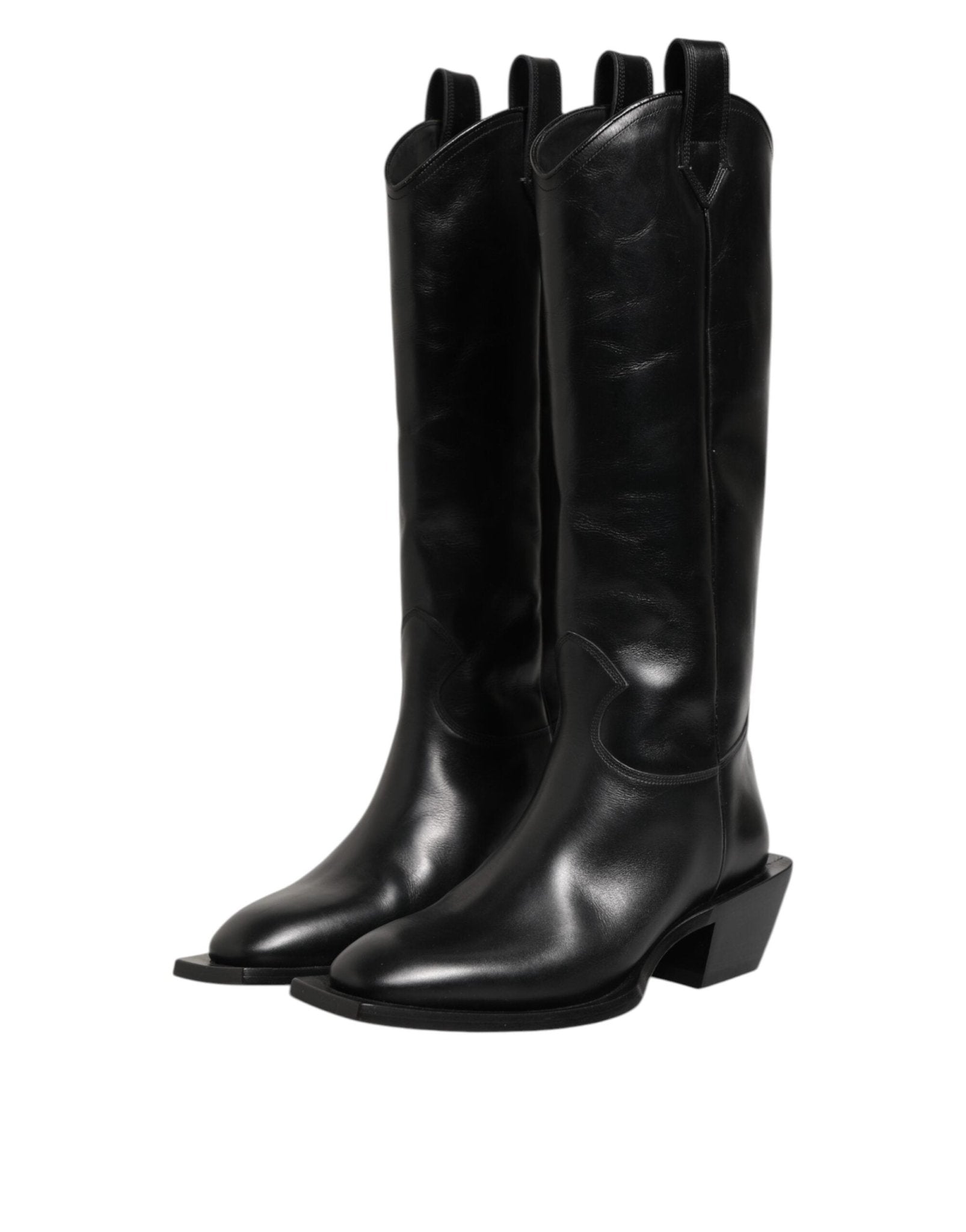 Dolce & Gabbana Black Leather Over The Calf Biker Boots Shoes – EU44/US11 par Dolce & Gabbana | Disponible sur Sandy Store ByNet