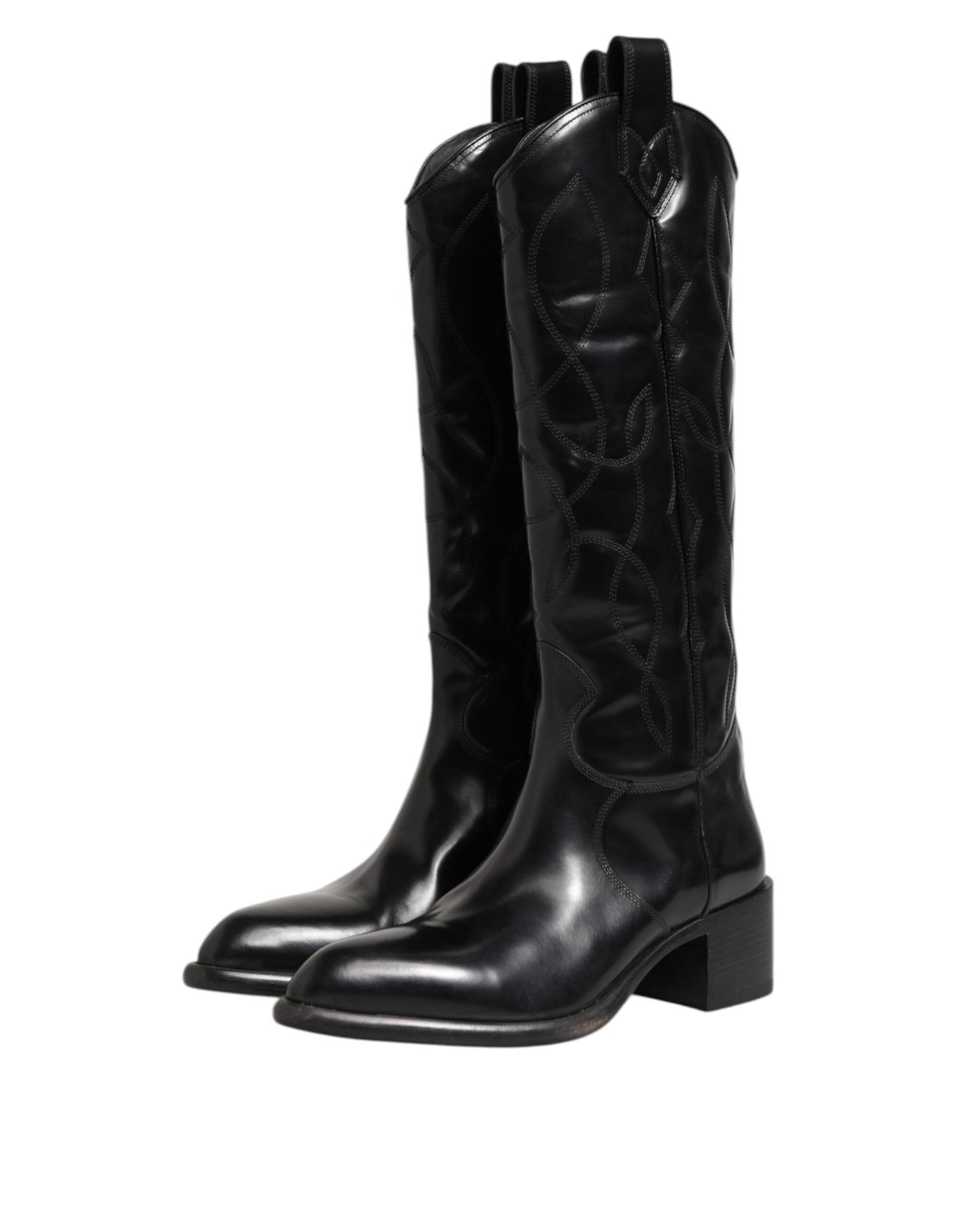 Dolce & Gabbana Black Leather Over The Calf Biker Boots Shoes – EU44/US11 par Dolce & Gabbana | Disponible sur Sandy Store ByNet