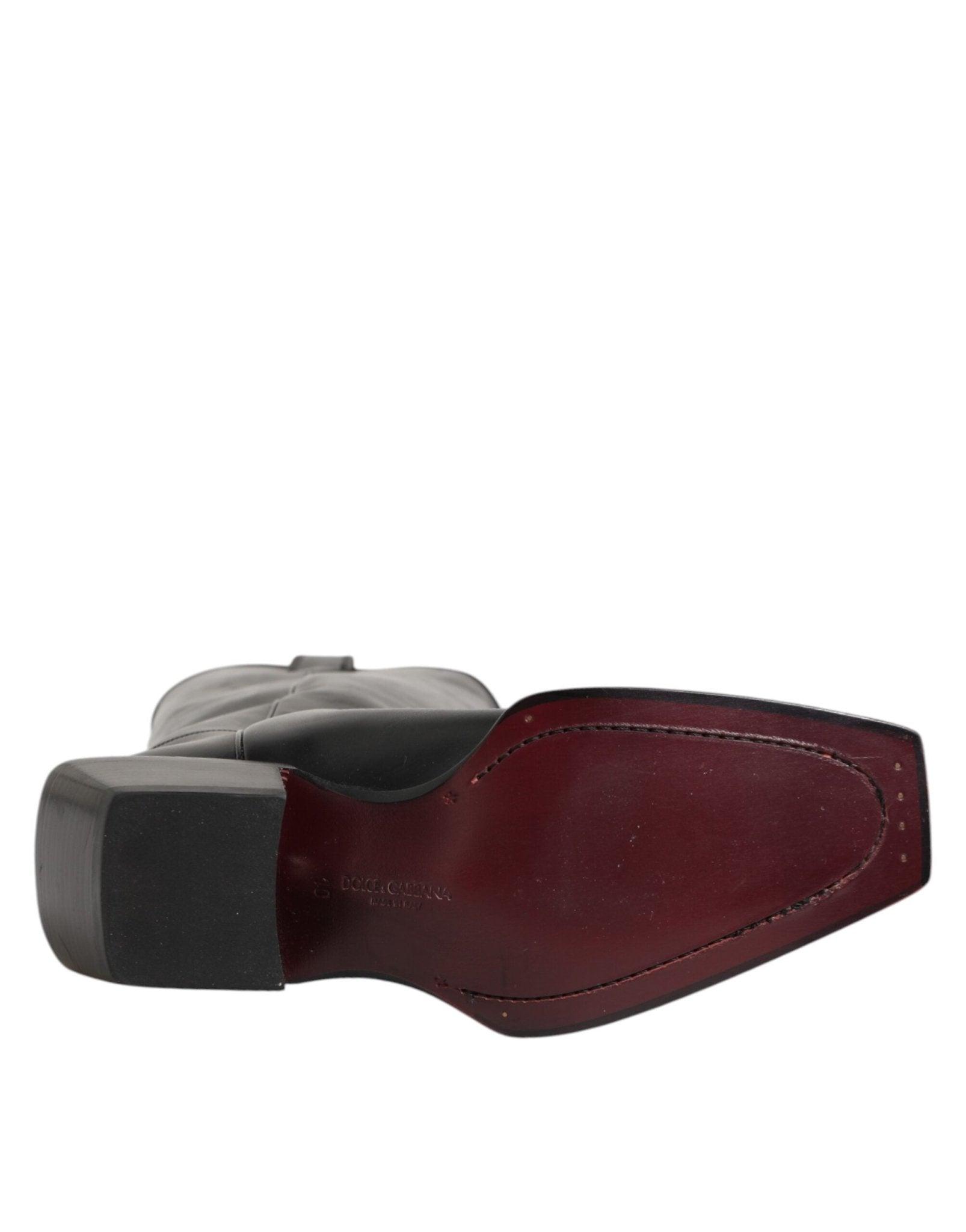 Dolce & Gabbana Black Leather Over The Calf Biker Boots Shoes – EU44/US11 par Dolce & Gabbana | Disponible sur Sandy Store ByNet