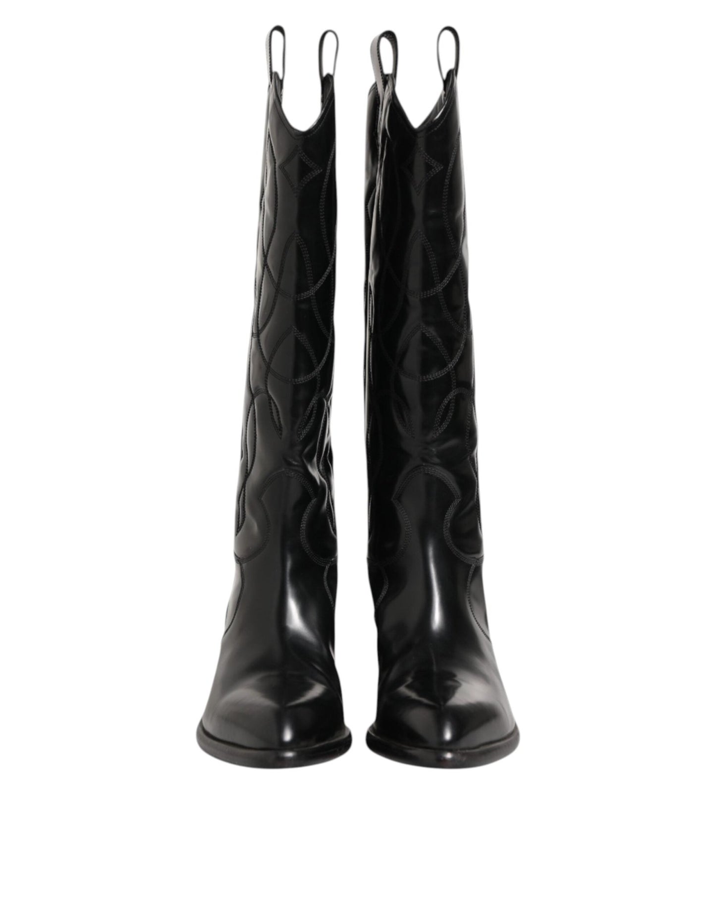 Dolce & Gabbana Black Leather Over The Calf Biker Boots Shoes – EU44/US11 par Dolce & Gabbana | Disponible sur Sandy Store ByNet