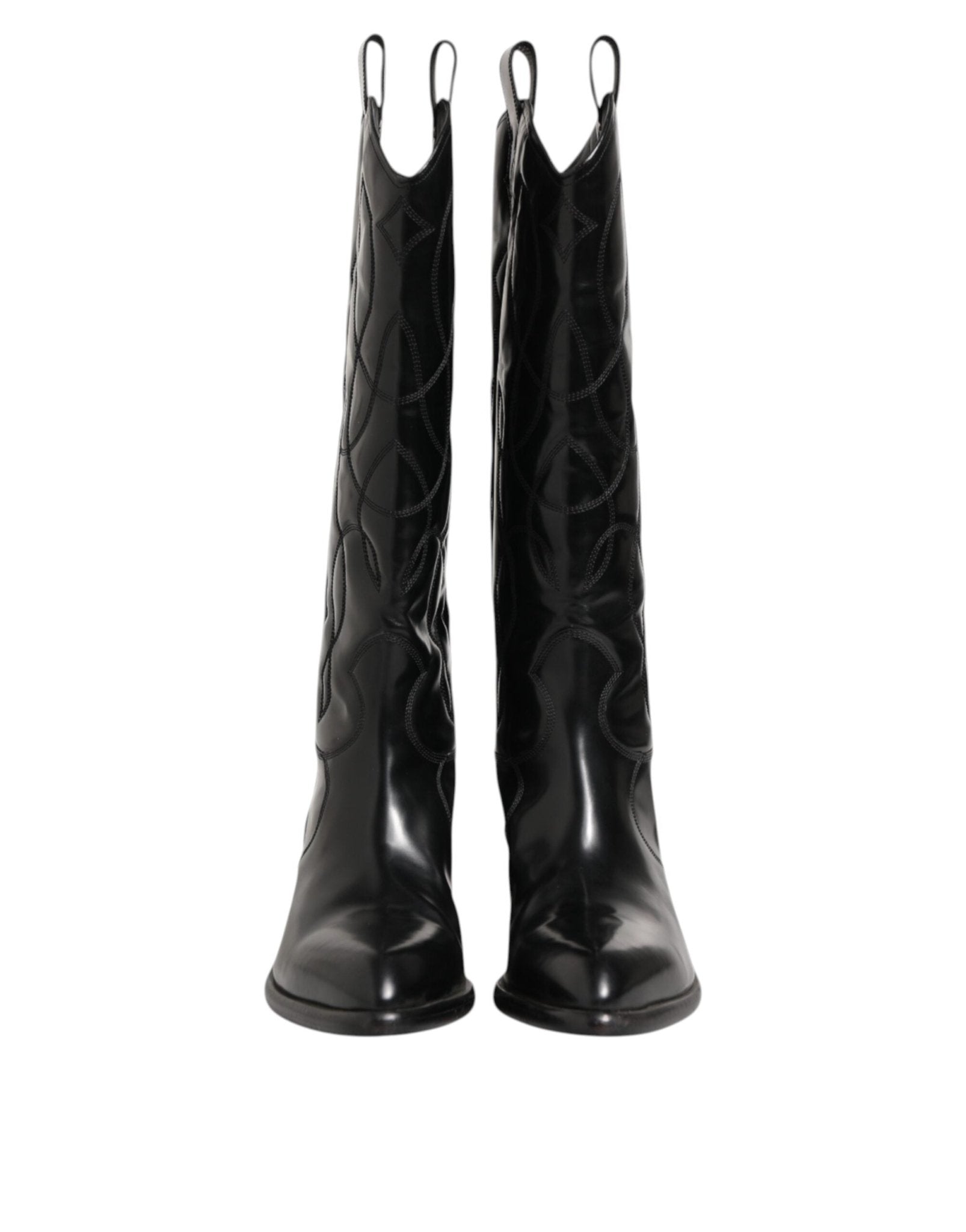 Dolce & Gabbana Black Leather Over The Calf Biker Boots Shoes – EU44/US11 par Dolce & Gabbana | Disponible sur Sandy Store ByNet