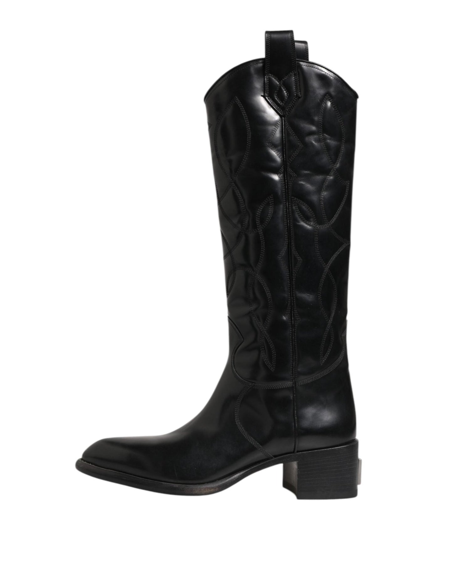 Dolce & Gabbana Black Leather Over The Calf Biker Boots Shoes – EU44/US11 par Dolce & Gabbana | Disponible sur Sandy Store ByNet