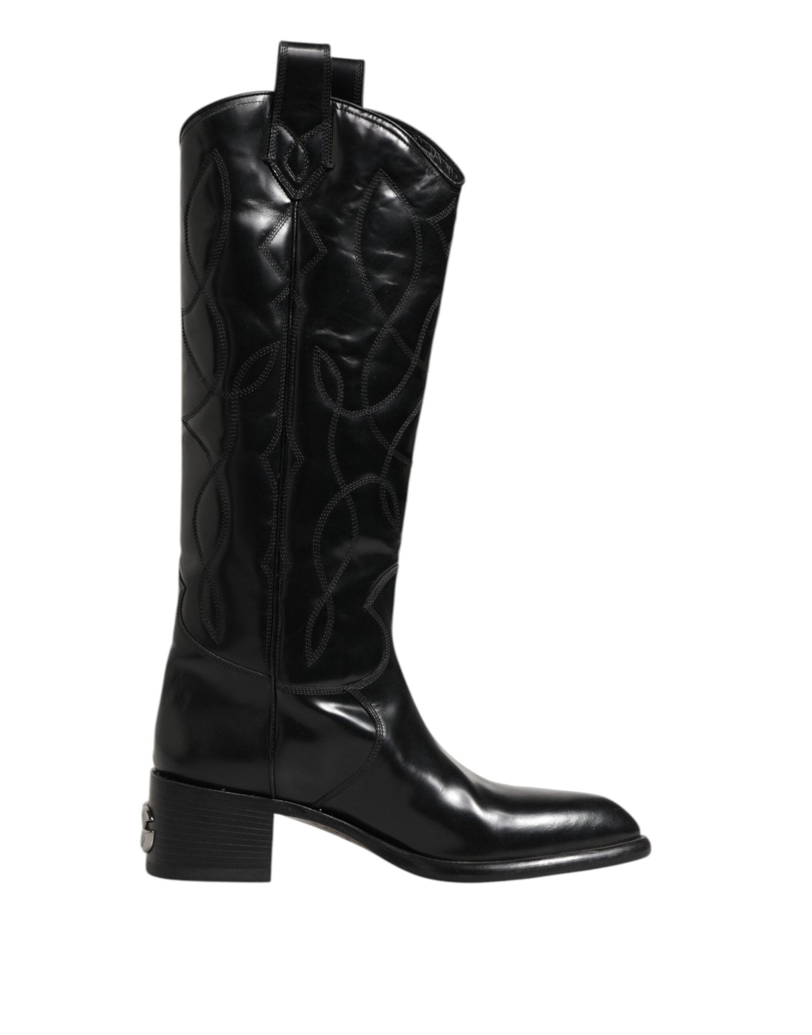 Dolce & Gabbana Black Leather Over The Calf Biker Boots Shoes – EU44/US11 par Dolce & Gabbana | Disponible sur Sandy Store ByNet