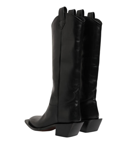 Dolce & Gabbana Black Leather Over The Calf Biker Boots Shoes – EU44/US11 par Dolce & Gabbana | Disponible sur Sandy Store ByNet