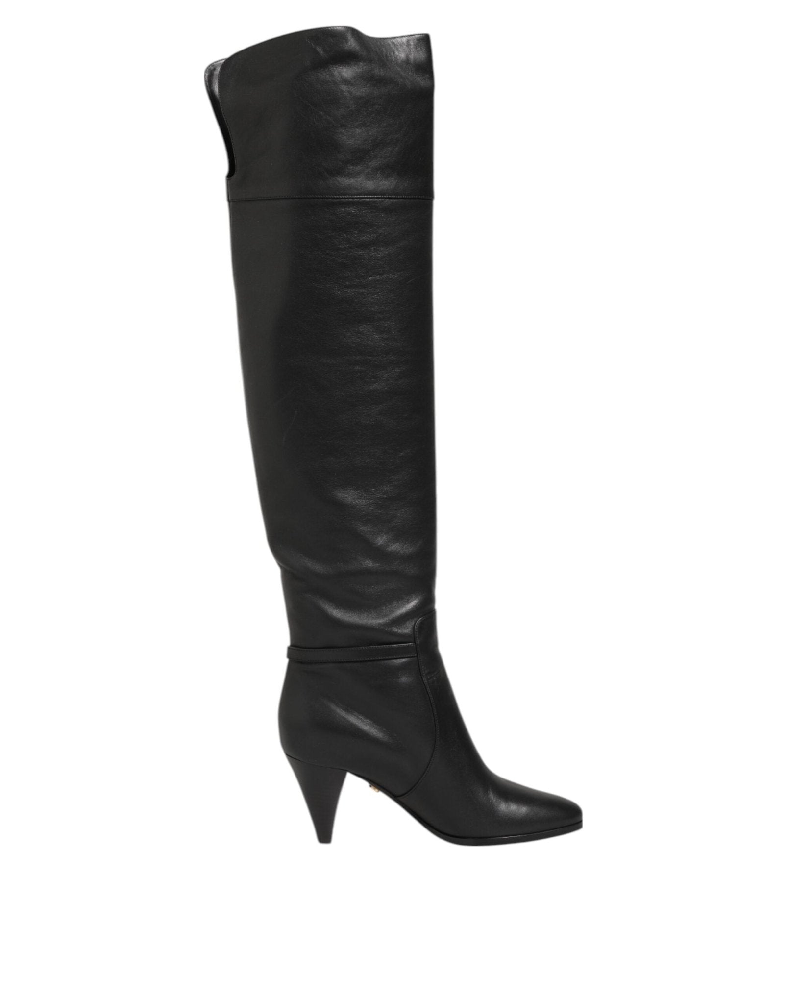 Dolce & Gabbana Black Leather Over - The - Knee DG Boots Shoes – EU38/US7.5 par Dolce & Gabbana | Disponible sur Sandy Store ByNet