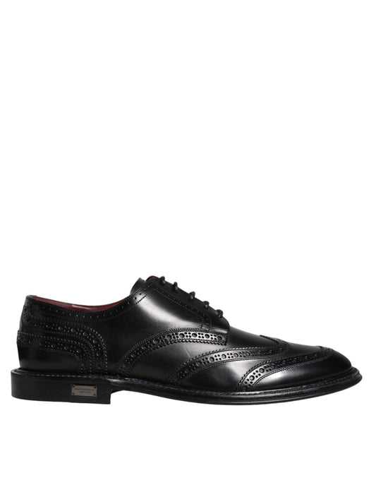 Dolce & Gabbana Black Leather Oxford Wingtip Formal Shoes - Sandy Store ByNet