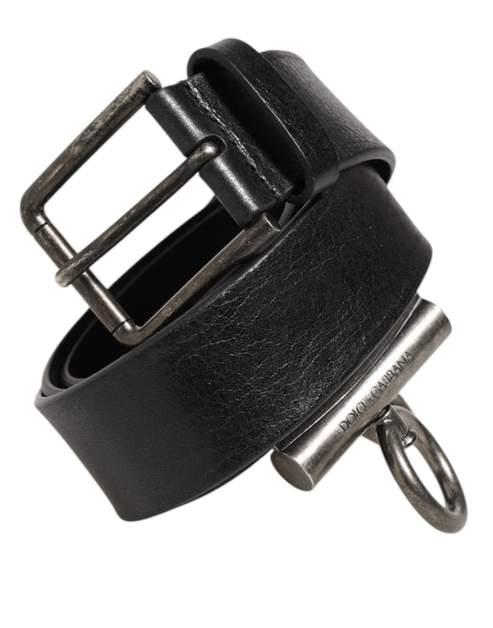 Dolce & Gabbana Black Leather Side Rings Brass Buckle Belt – 90 cm / 36 Inches par Dolce & Gabbana | Disponible sur Sandy Store ByNet