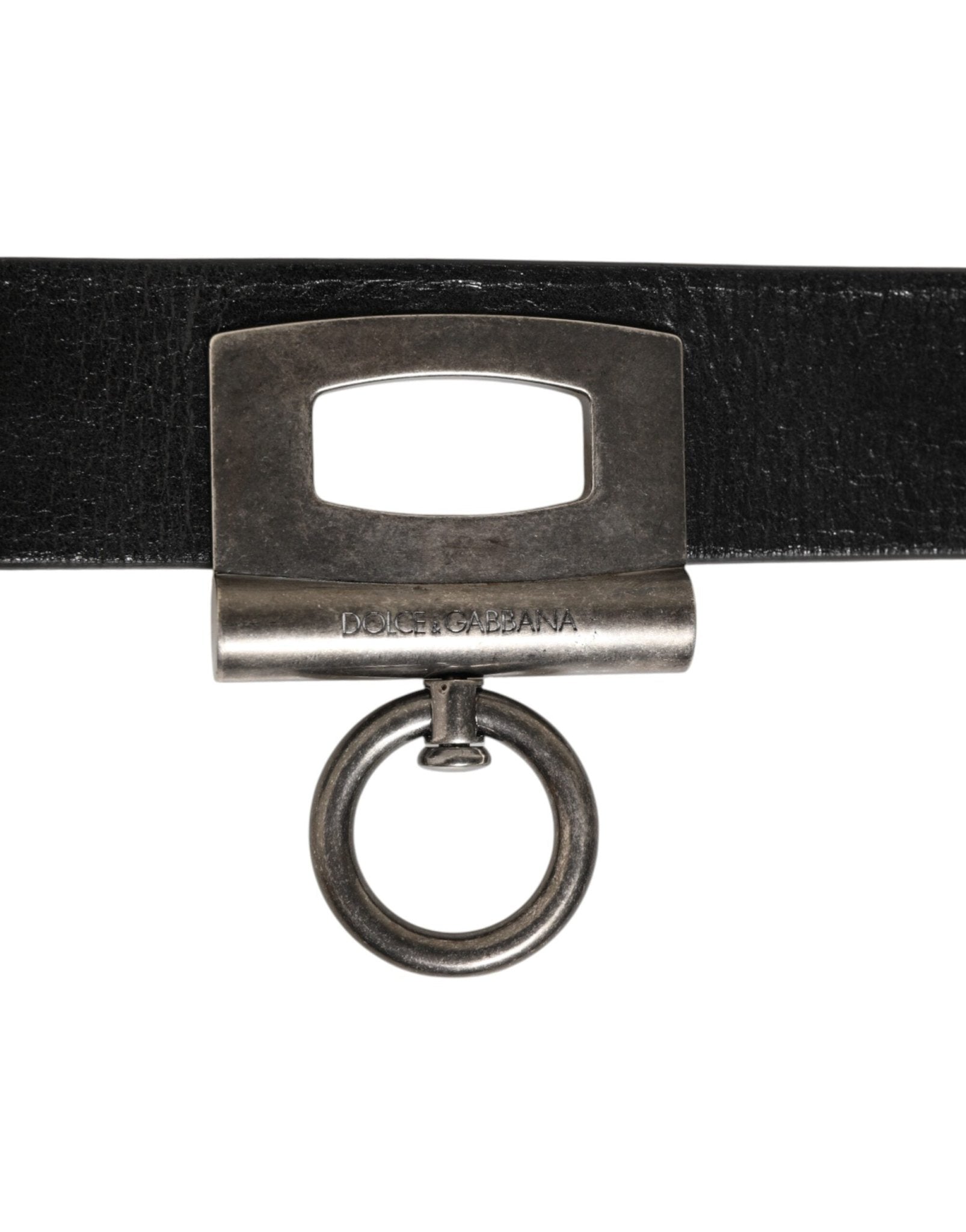 Dolce & Gabbana Black Leather Side Rings Brass Buckle Belt – 90 cm / 36 Inches par Dolce & Gabbana | Disponible sur Sandy Store ByNet