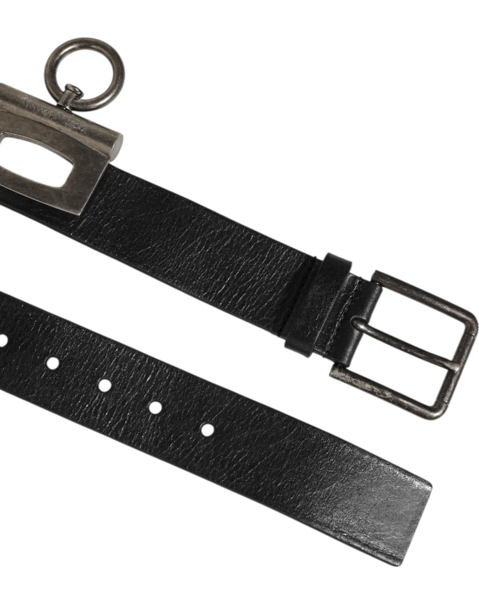 Dolce & Gabbana Black Leather Side Rings Brass Buckle Belt – 90 cm / 36 Inches par Dolce & Gabbana | Disponible sur Sandy Store ByNet