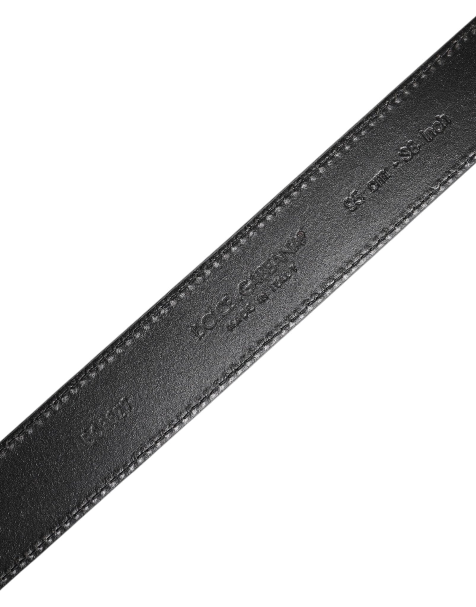 Dolce & Gabbana Black Leather Silver Metal Buckle Belt - Sandy Store ByNet