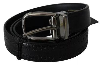 Dolce & Gabbana Black Leather Silver Metal Buckle Classic Belt – 95 cm / 38 Inches par Dolce & Gabbana | Disponible sur Sandy Store ByNet