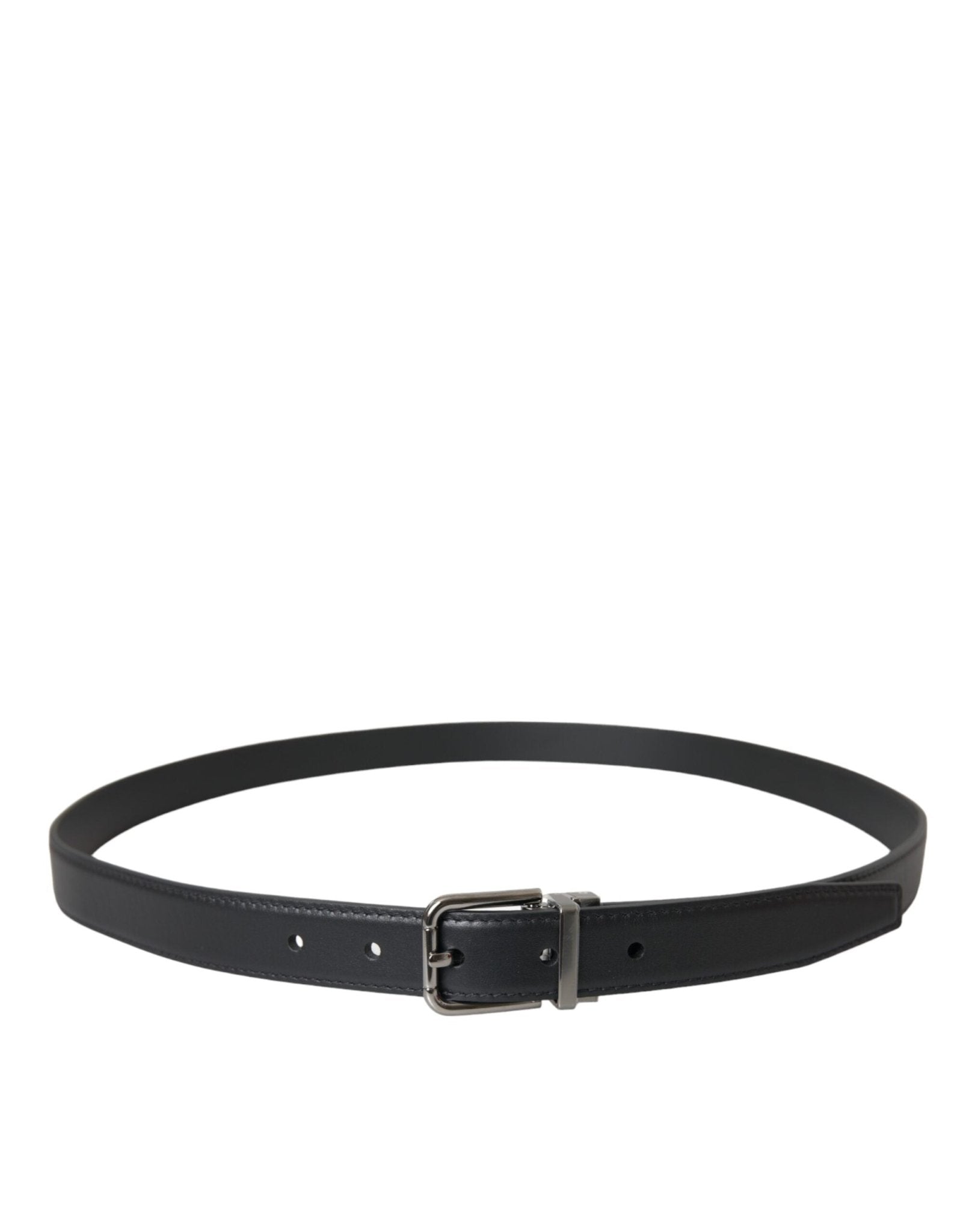Dolce & Gabbana Black Leather Silver Metal Buckle Men Belt – 110 cm / 44 Inches par Dolce & Gabbana | Disponible sur Sandy Store ByNet