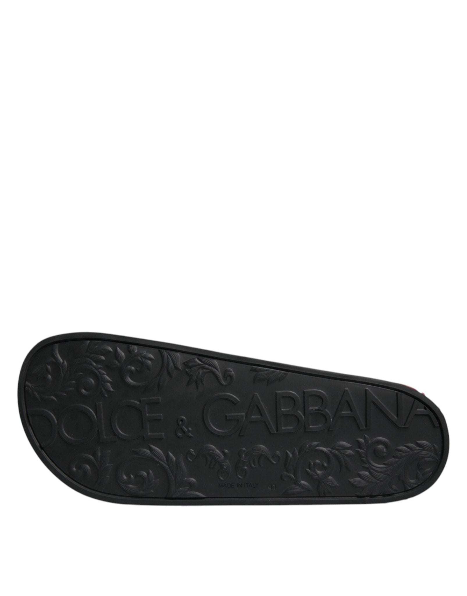 Dolce & Gabbana Black Leather Slides Sandals Beachwear Shoes - Sandy Store ByNet