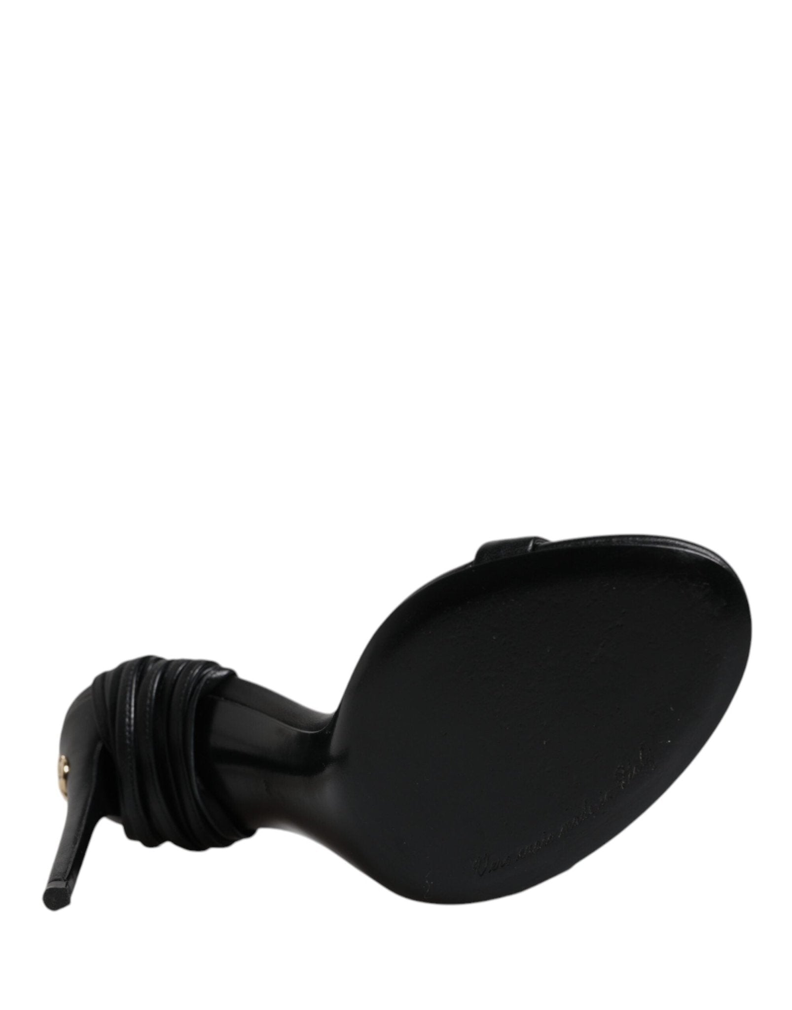 Dolce & Gabbana Black Leather Stiletto Heels Sandals Shoes – EU37/US6.5 par Dolce & Gabbana | Disponible sur Sandy Store ByNet