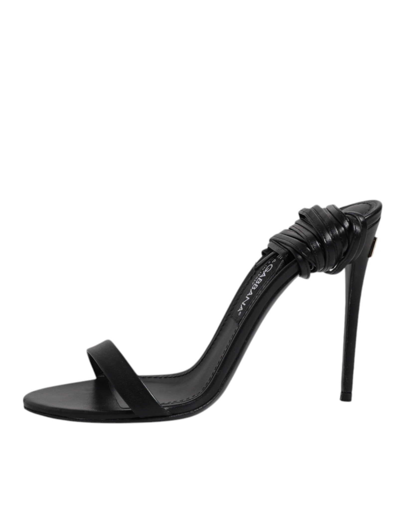 Dolce & Gabbana Black Leather Stiletto Heels Sandals Shoes – EU37/US6.5 par Dolce & Gabbana | Disponible sur Sandy Store ByNet