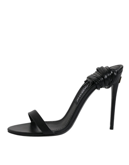 Dolce & Gabbana Black Leather Stiletto Heels Sandals Shoes – EU37/US6.5 par Dolce & Gabbana | Disponible sur Sandy Store ByNet