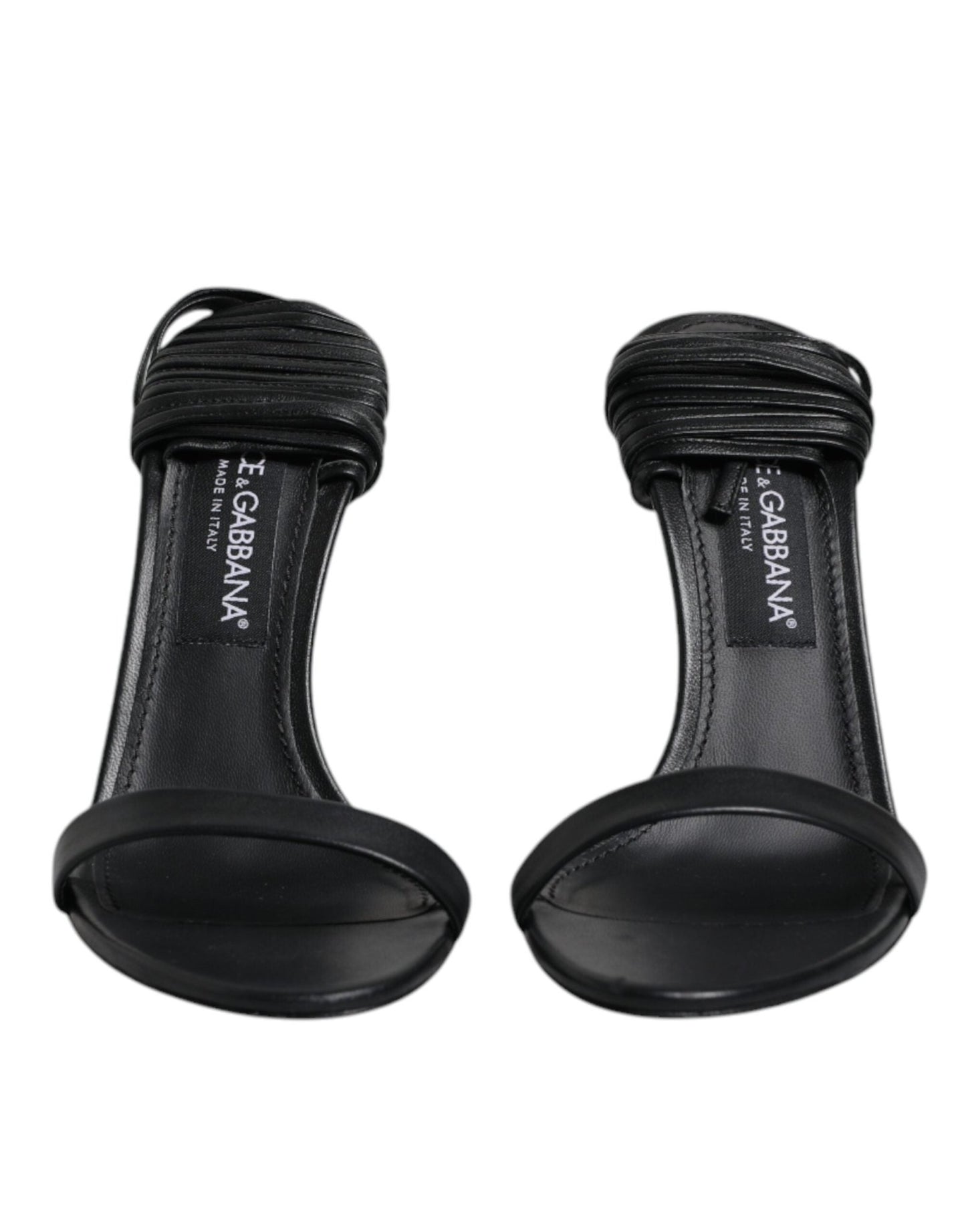 Dolce & Gabbana Black Leather Stiletto Heels Sandals Shoes – EU37/US6.5 par Dolce & Gabbana | Disponible sur Sandy Store ByNet