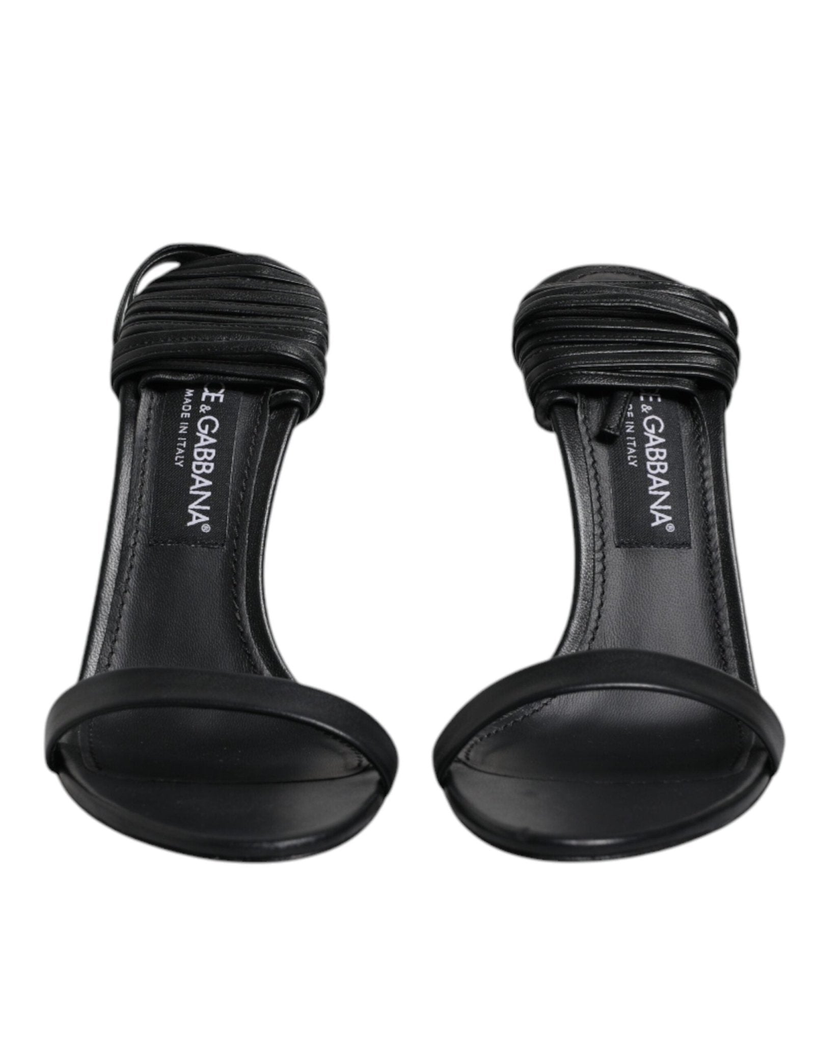 Dolce & Gabbana Black Leather Stiletto Heels Sandals Shoes – EU37/US6.5 par Dolce & Gabbana | Disponible sur Sandy Store ByNet
