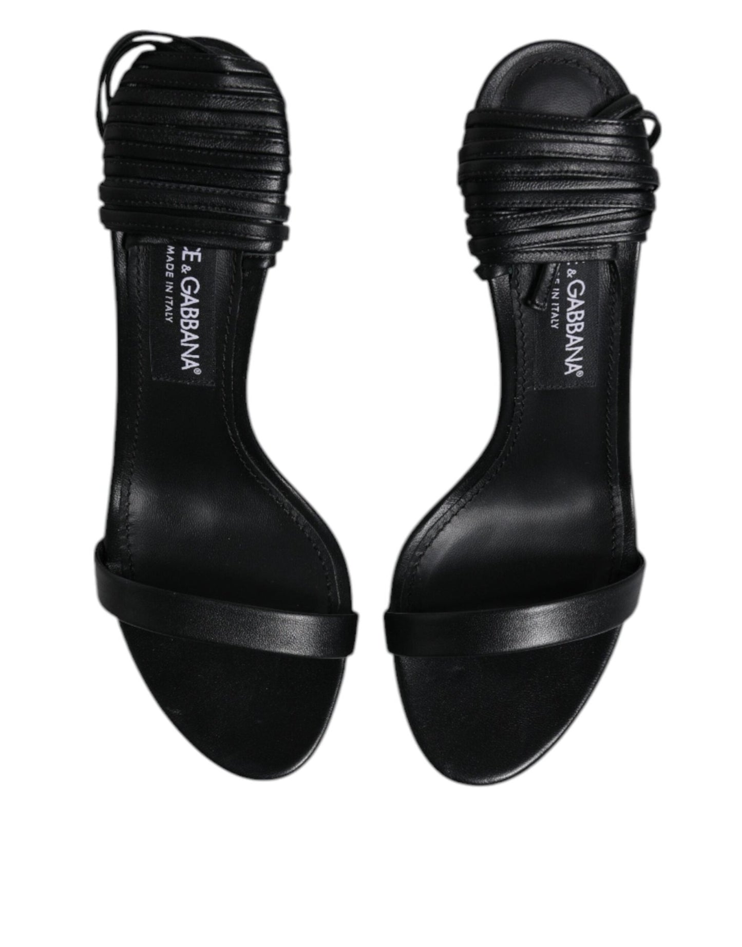 Dolce & Gabbana Black Leather Stiletto Heels Sandals Shoes – EU37/US6.5 par Dolce & Gabbana | Disponible sur Sandy Store ByNet