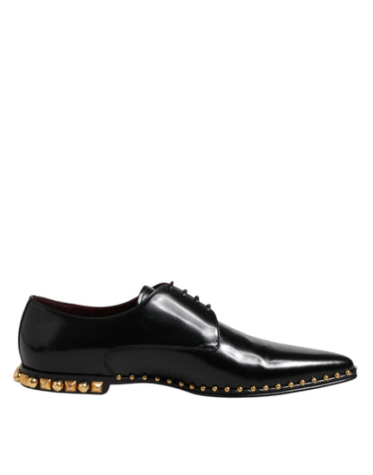 Dolce & Gabbana Black Leather Studded Derby Men Dress Shoes – EU44/US11 par Dolce & Gabbana | Disponible sur Sandy Store ByNet