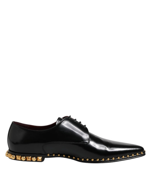 Dolce & Gabbana Black Leather Studded Derby Men Dress Shoes – EU44/US11 par Dolce & Gabbana | Disponible sur Sandy Store ByNet