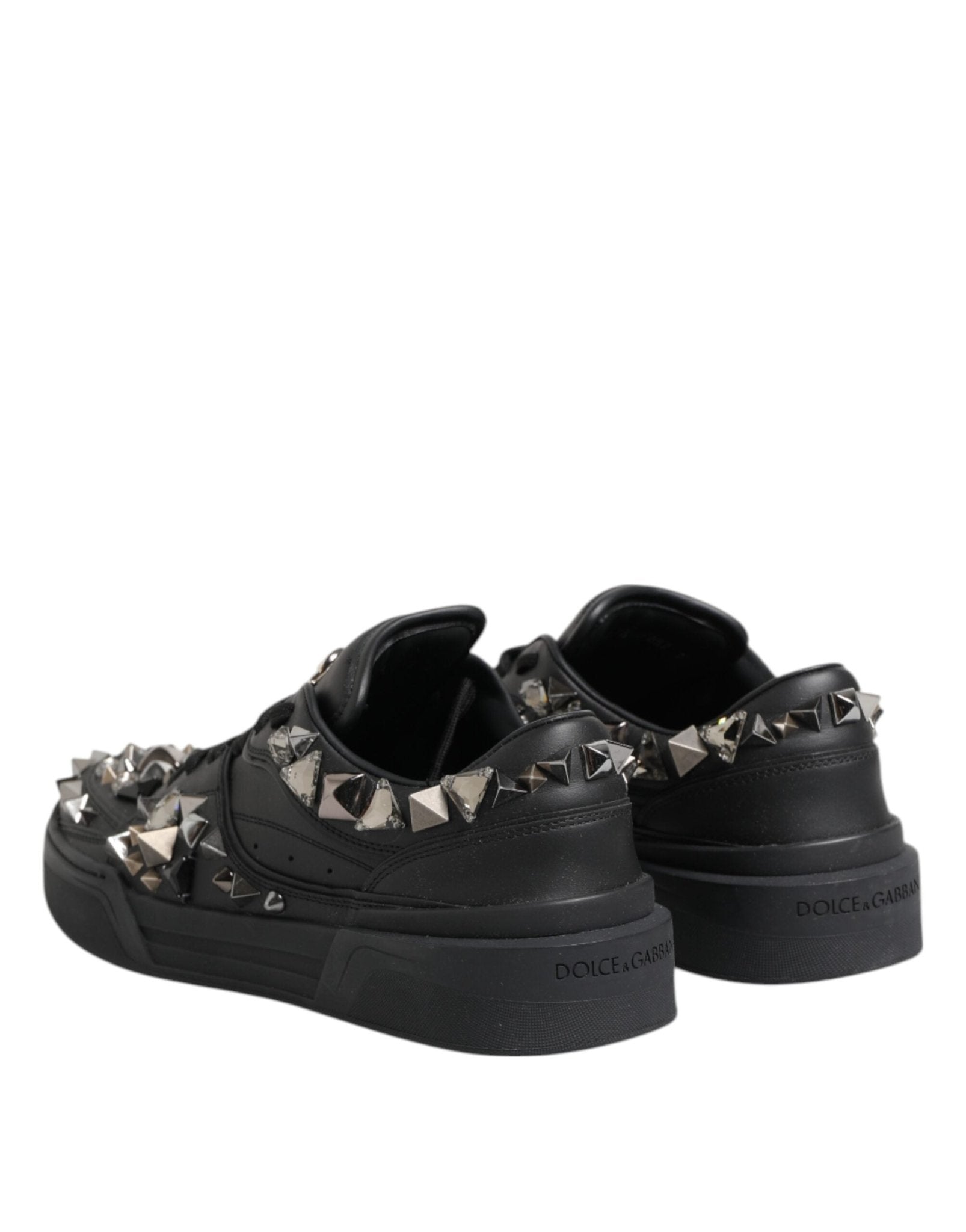 Dolce & Gabbana Black Leather Studded Low Top Sneakers Shoes – EU41/US8 par Dolce & Gabbana | Disponible sur Sandy Store ByNet