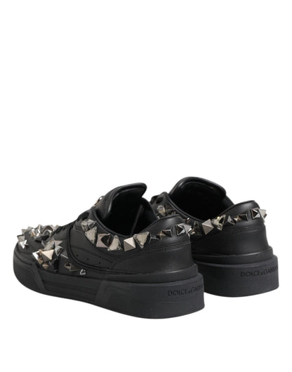 Dolce & Gabbana Black Leather Studded Low Top Sneakers Shoes – EU41/US8 par Dolce & Gabbana | Disponible sur Sandy Store ByNet
