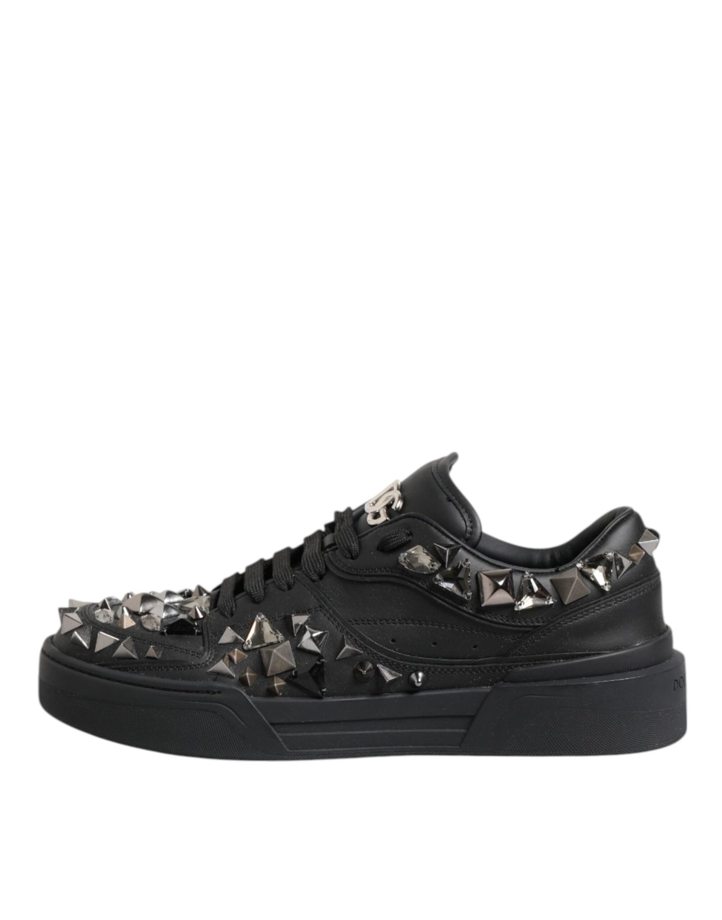 Dolce & Gabbana Black Leather Studded Low Top Sneakers Shoes – EU41/US8 par Dolce & Gabbana | Disponible sur Sandy Store ByNet