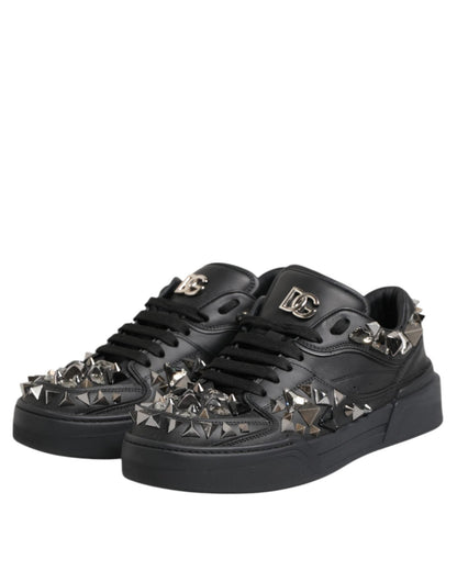 Dolce & Gabbana Black Leather Studded Low Top Sneakers Shoes – EU41/US8 par Dolce & Gabbana | Disponible sur Sandy Store ByNet