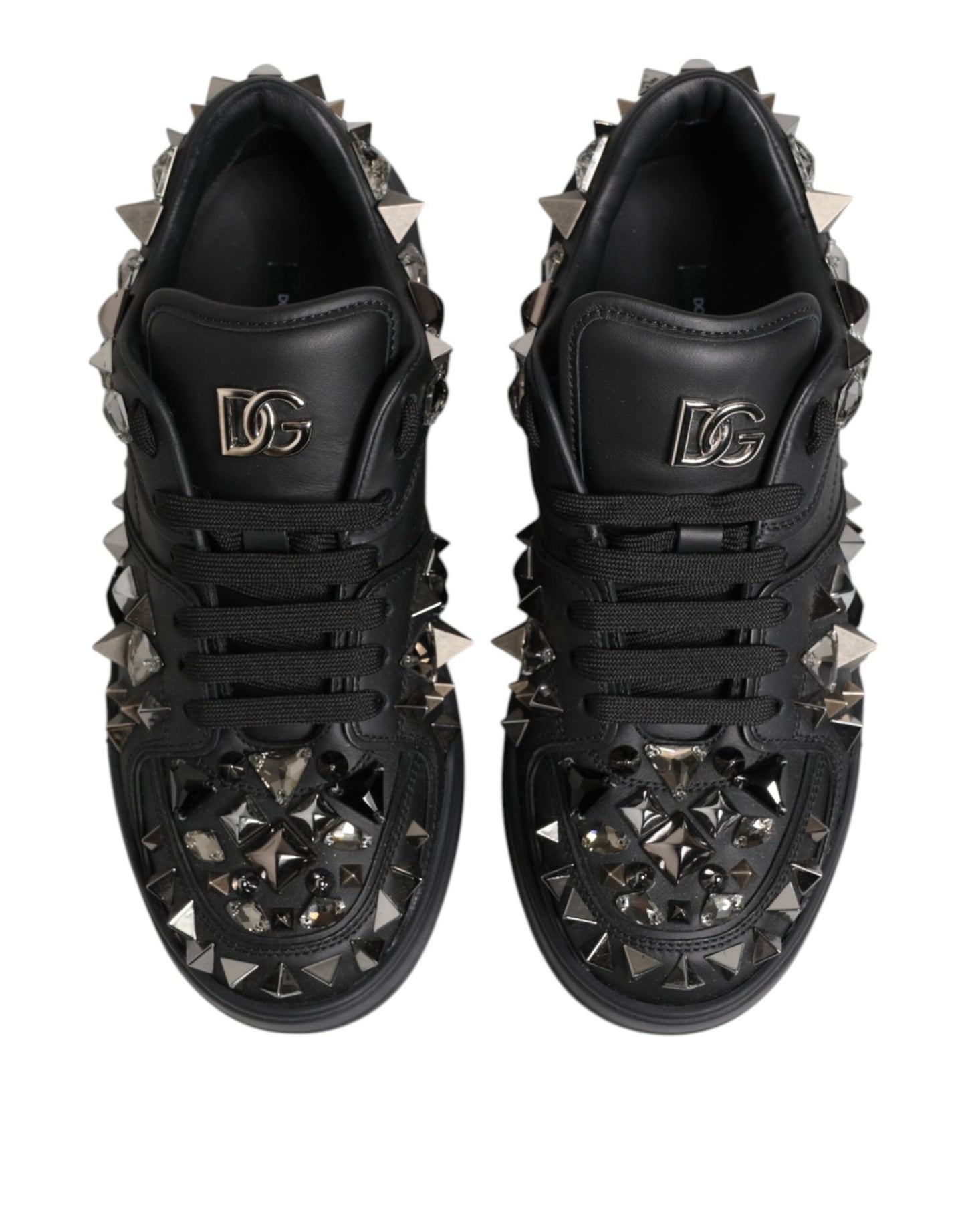 Dolce & Gabbana Black Leather Studded Low Top Sneakers Shoes – EU41/US8 par Dolce & Gabbana | Disponible sur Sandy Store ByNet