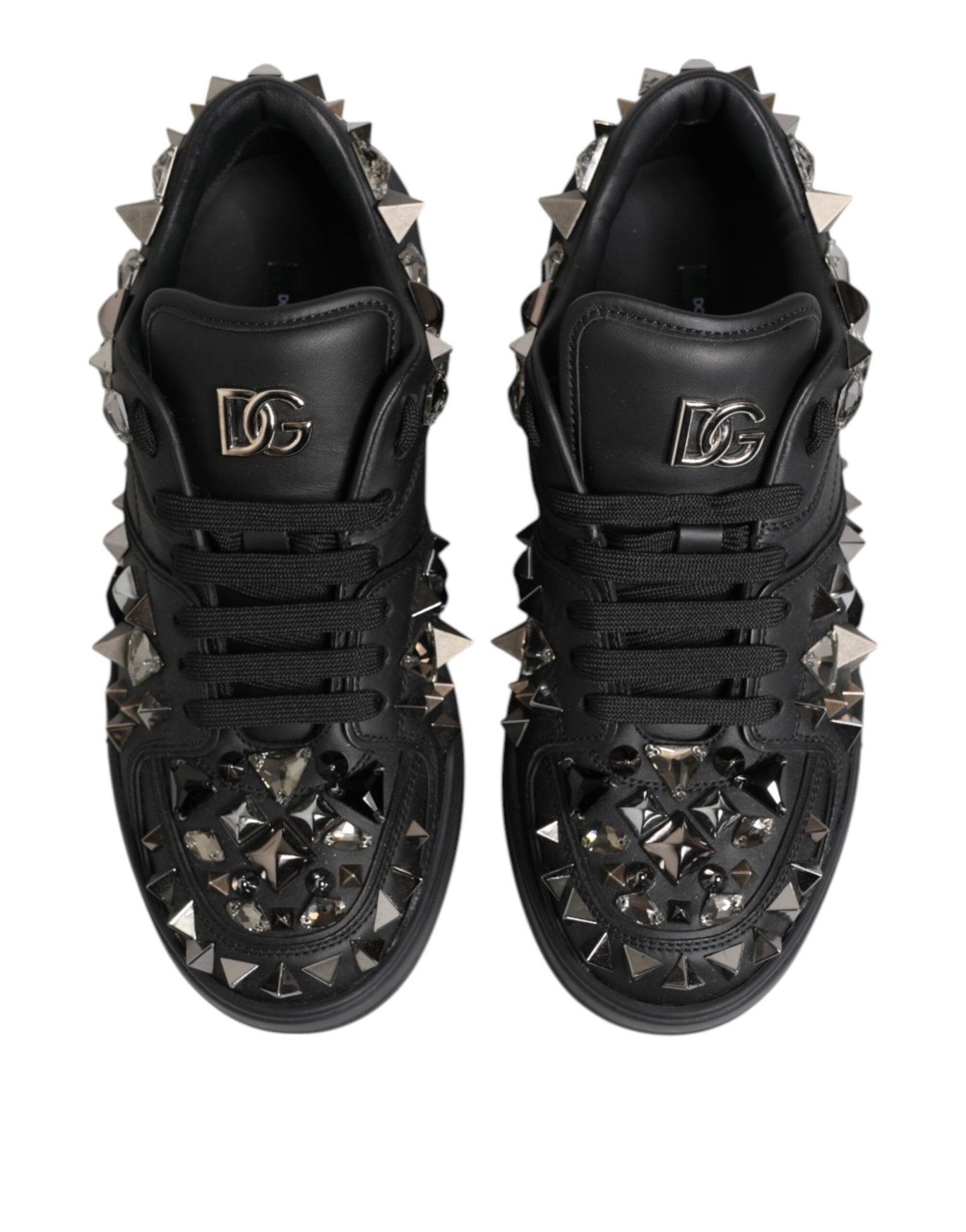 Dolce & Gabbana Black Leather Studded Low Top Sneakers Shoes – EU41/US8 par Dolce & Gabbana | Disponible sur Sandy Store ByNet