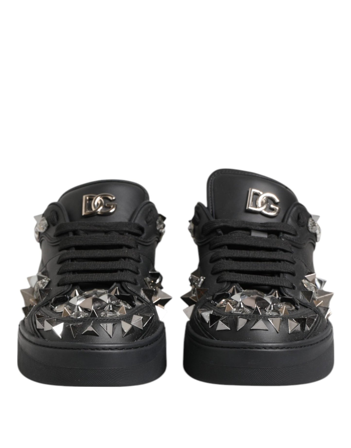 Dolce & Gabbana Black Leather Studded Low Top Sneakers Shoes – EU41/US8 par Dolce & Gabbana | Disponible sur Sandy Store ByNet